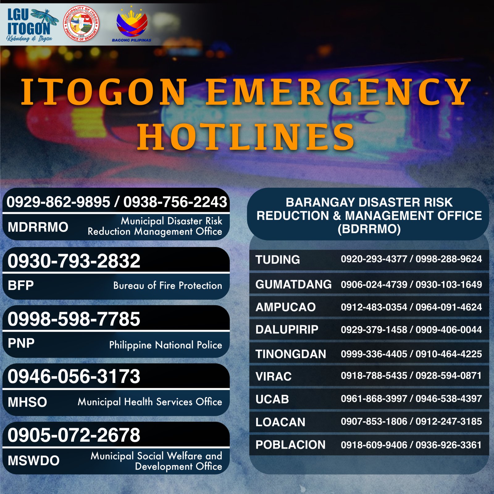 Itogon Emergency Hotlines