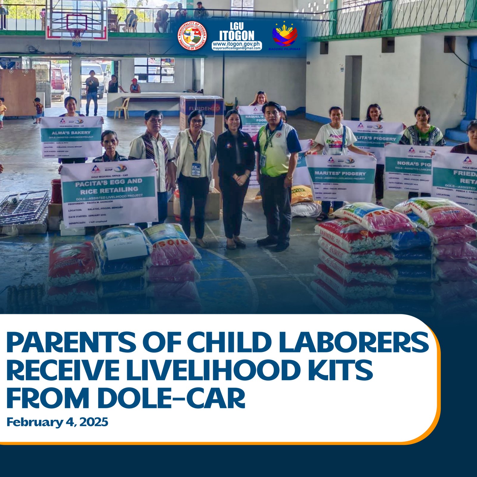 PARENTS OF CHILD LABORERS RECEIVE LIVELIHOOD KITS FROM DOLE-CAR